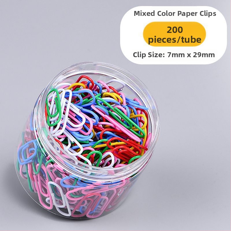 Westide metaliniai biuro klipsai – model Mixed color tube paper clip, 1 pakuotė