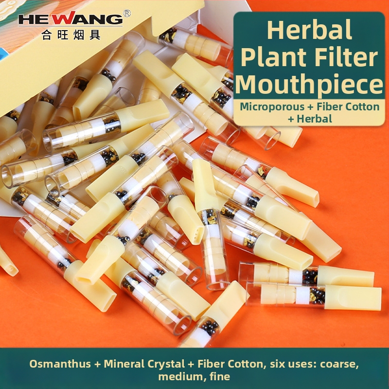 Еднократен билков филтър за цигари, 100 бр, Hewang, пластмасов, универсален за груб/среден/фин тип