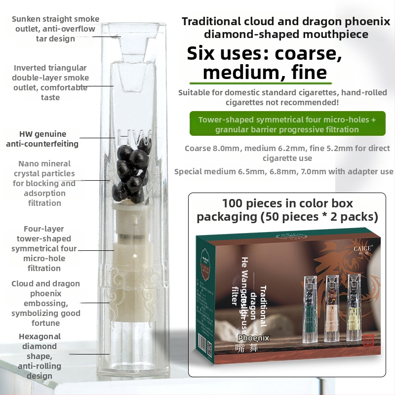 Vienreizējās lietošanas augu cigarešu filtrs, 100 gab., Hewang, plastmasas, universāls – rupjš/vidējais/smalkais