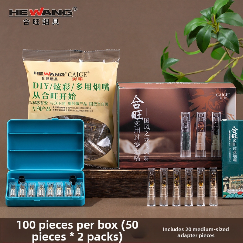 Vienreizējās lietošanas augu cigarešu filtrs, 100 gab., Hewang, plastmasas, universāls – rupjš/vidējais/smalkais