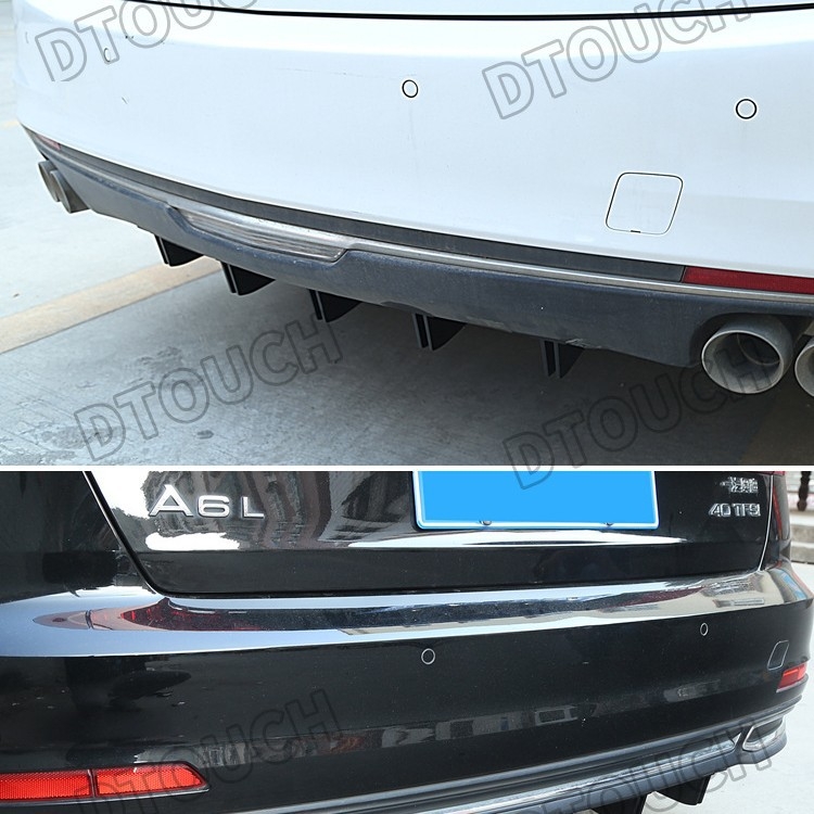 Aizmugures bufera spoileris automašīnai, 5 spārni, dubultais spoileris, segmentētais kombinētais spoileris, haizivs finu difuzors, ABS