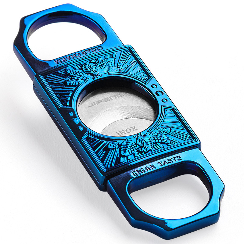 Cigāru šķēres Cigarloong, nerūsējošs tērauds, ass griešanas mala, smalki gravētas, dāvanu kastē