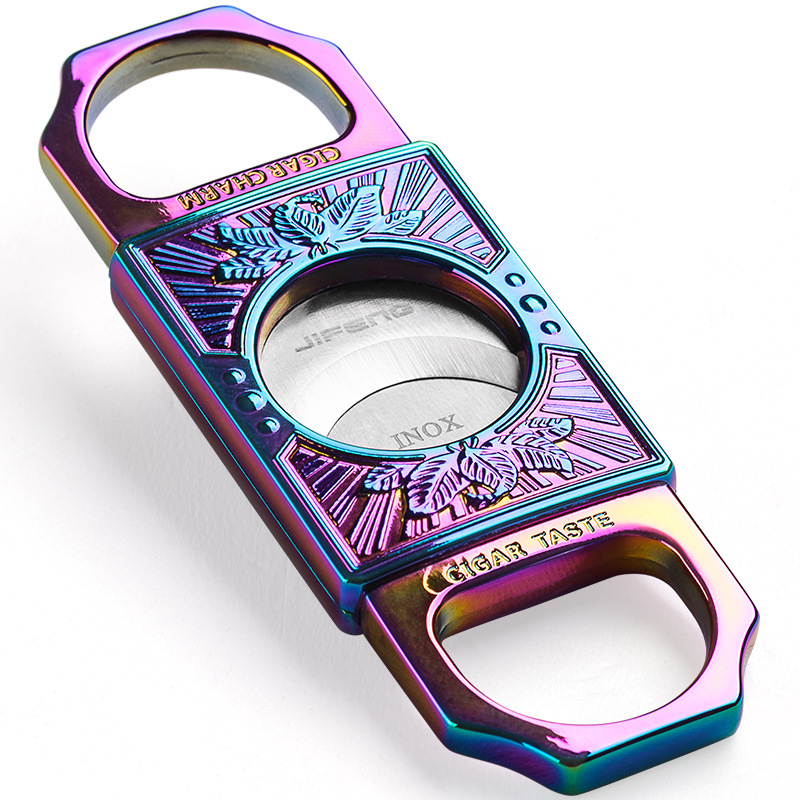 Cigāru šķēres Cigarloong, nerūsējošs tērauds, ass griešanas mala, smalki gravētas, dāvanu kastē