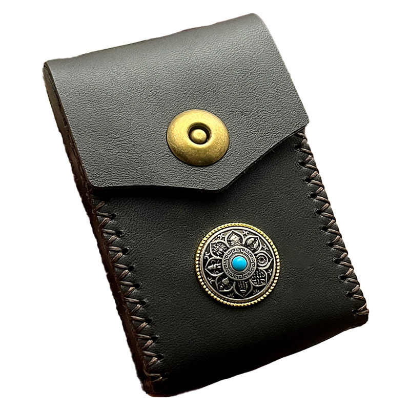 MR.K Κουτί τσιγάρων από δέρμα πρώτης στρώσης – φυτικά κατεργασμένο δέρμα, 20 τσιγάρα, Νέος κινεζικός στυλ, Πολυλειτουργικό με μπρελόκ, Αποθήκευση, Power bank, Φωτισμός