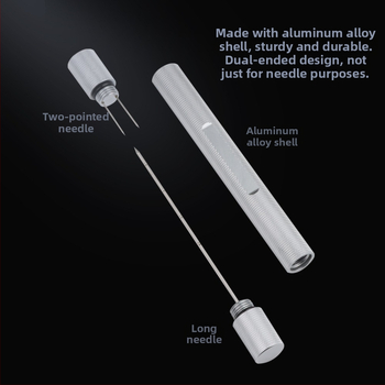 Cigarešu urbšanas instruments ar zobainu adatu – alumīnija sakausējums, pielāgojams, minimālists dizains