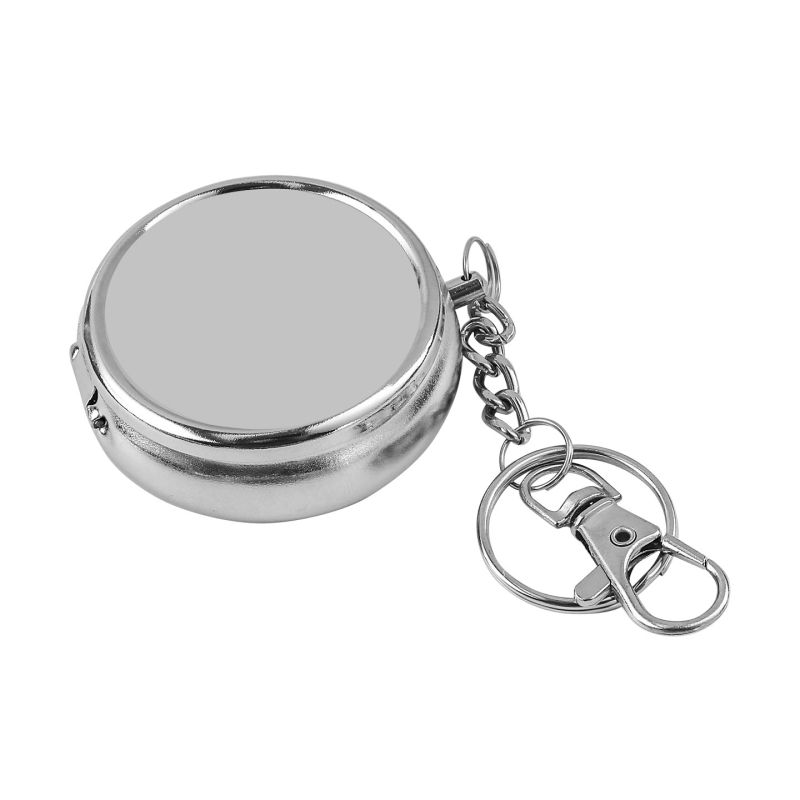 Mini hordozható hamutál fedéllel – rozsdamentes acél, kulcstartó, tárolás, logó nyomtatás