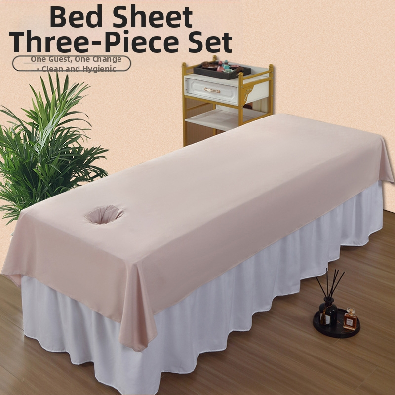 Покривка за козметична масажна маса с отвори, туил тъкан, химическо влакно, едноцветна, реактивно боядисване, персонализиране, опция за едно парче