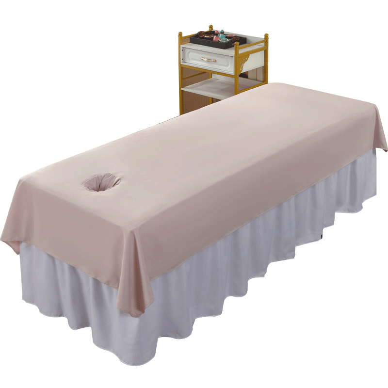 Szépségszalon masszázságy lepedő lyukakkal, twill szövés, kémiai rost, egyszínű, reaktív festés, testreszabható, egy darabos kivitel támogatott