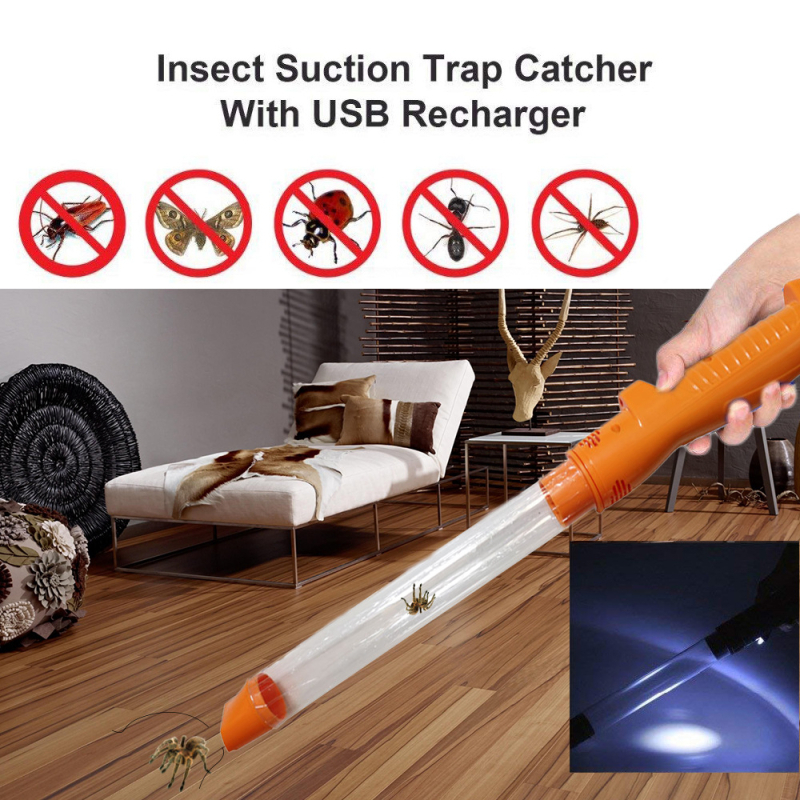 Ručni USB punjeni uređaj za usisavanje insekata s repelentom protiv komaraca, model SK818, stupasti dizajn, 9V, 0,5