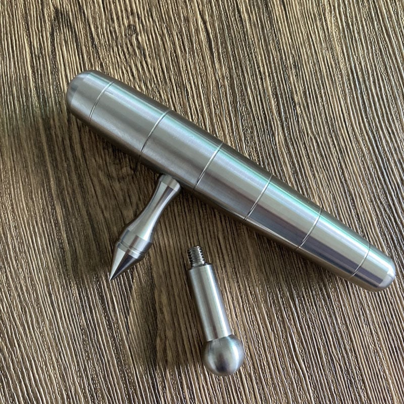 304 oțel inoxidabil, tijă tactică EDC în formă de T, cu țintire pe puncte de presiune pentru autoapărare și spargerea geamului mașinii