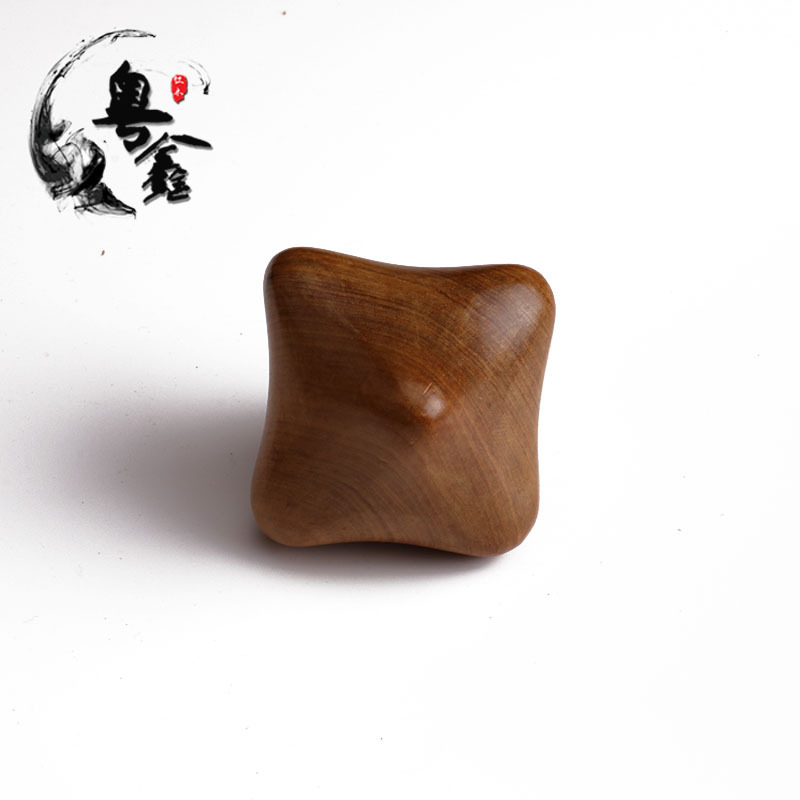 Yuexin Masaj acupunctor din lemn – Minge hexagonală pentru masaj punctual, pentru fitness și sănătate