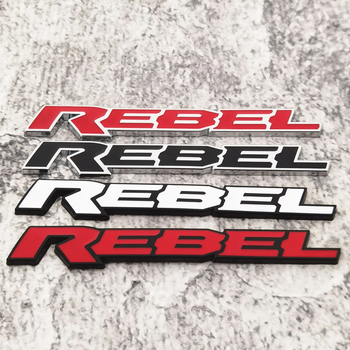 3D fém Rebel autó-embléma feliratokkal – cinkötvözet, testreszabható, ragasztóval szerelhető, autókhoz