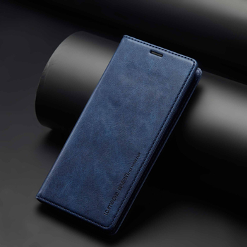 Husa Samsung flip cu slot pentru card și suport, material PU+TPU, închidere magnetică, protecție împotriva căderilor