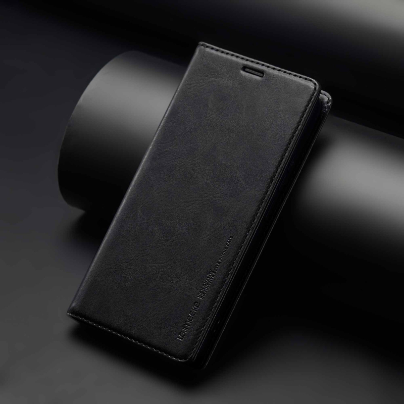 Husa Samsung flip cu slot pentru card și suport, material PU+TPU, închidere magnetică, protecție împotriva căderilor