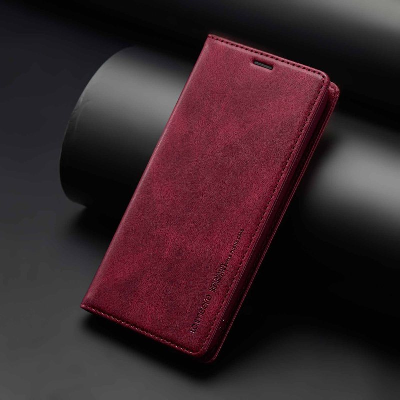 Husa Samsung flip cu slot pentru card și suport, material PU+TPU, închidere magnetică, protecție împotriva căderilor