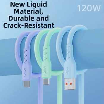 Type-C кабел за бързо зареждане и пренос на данни, 120W изход, TPE материал, единичен конектор