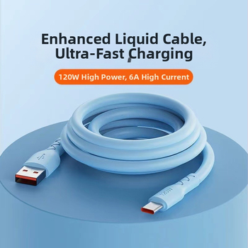 Type-C кабел за бързо зареждане и пренос на данни, 120W изход, TPE материал, единичен конектор