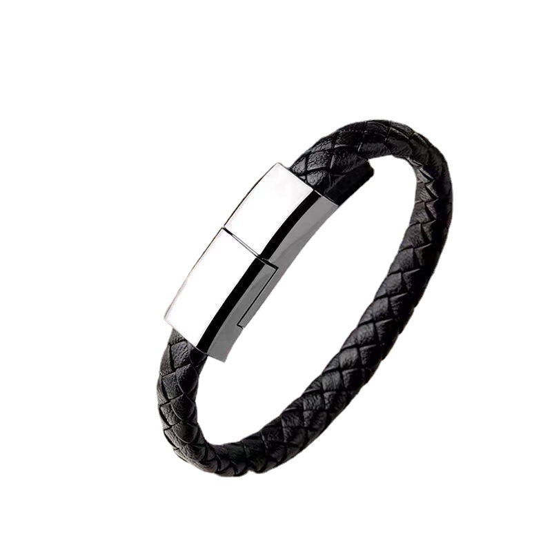 Koža USB narukvica Luze – unisex niški nakit s dizajnom životinja/zodijak, USB sučelje