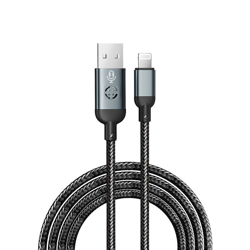 Kabel za brzo punjenje s jednim USB-C i Lightning konektorom, osvijetljen senzor glasovnog aktiviranja, pleteni kabel, maksimalni izlaz 480