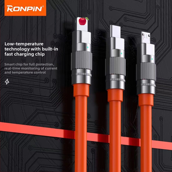 NCOK 120W 3-в-1 заряден кабел за Lightning, Micro USB и USB-C — цинкова сплав, бързо зареждане