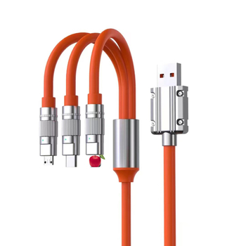 NCOK 120W 3-в-1 заряден кабел за Lightning, Micro USB и USB-C — цинкова сплав, бързо зареждане