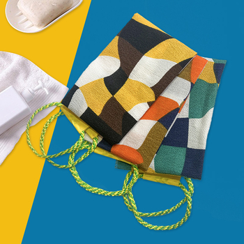 Εκτυπωμένη Απολεπιστική Πετσέτα Μπάνιου για Μασάζ Πλάτης με Εκτεταμένο Ιμάντα Πλάτης