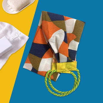 Εκτυπωμένη Απολεπιστική Πετσέτα Μπάνιου για Μασάζ Πλάτης με Εκτεταμένο Ιμάντα Πλάτης