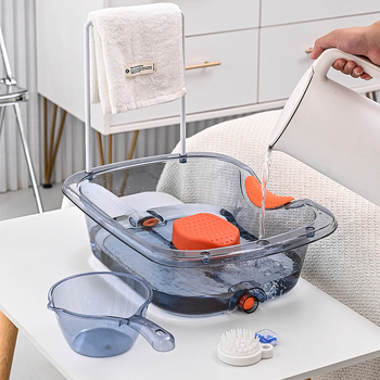 Gultas matu mazgāšanas baseins pacientiem un vecākiem – plastmasas, caurspīdīgs, 1.47 kg; Zīmols Ya Jia la