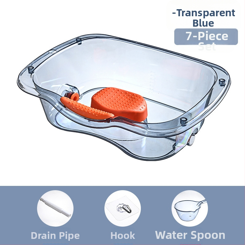 Gultas matu mazgāšanas baseins pacientiem un vecākiem – plastmasas, caurspīdīgs, 1.47 kg; Zīmols Ya Jia la