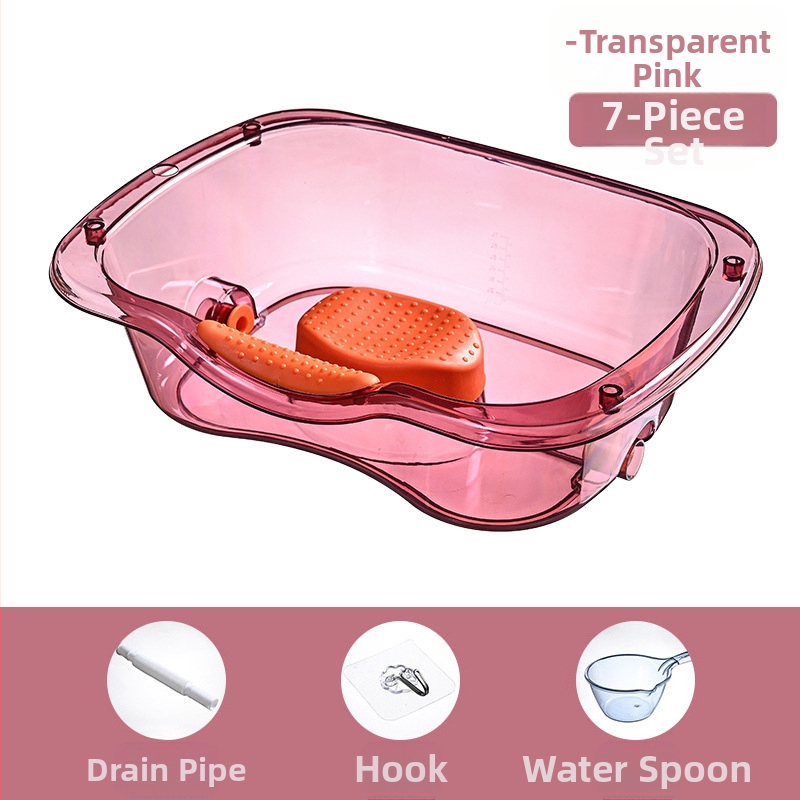 Gultas matu mazgāšanas baseins pacientiem un vecākiem – plastmasas, caurspīdīgs, 1.47 kg; Zīmols Ya Jia la