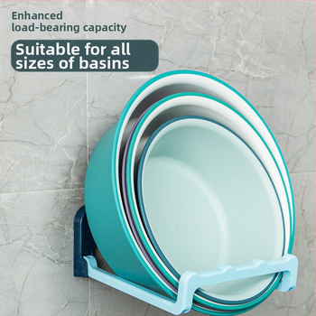 Sulankstomas sieninis praustuvo laikiklis, be gręžimo, plastikas, 5 kg apkrova, 1 pakopa, šiuolaikinis minimalistinis stilius