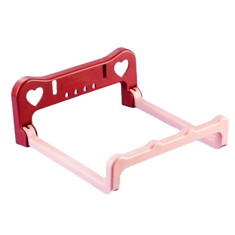 Sulankstomas sieninis praustuvo laikiklis, be gręžimo, plastikas, 5 kg apkrova, 1 pakopa, šiuolaikinis minimalistinis stilius