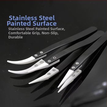 Τσιμπίδες ακριβαίας με κεραμικές άκρες και σώμα από ανοξείδωτο ατσάλι, αντιμαγνητικές, ανθεκτικές σε οξέα, με αιχμηρό γωνιώδες άκρο