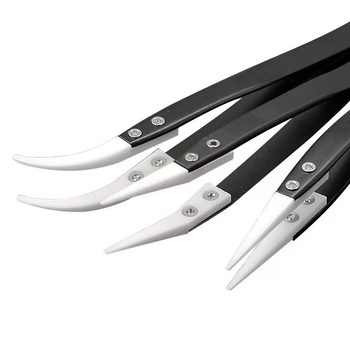 Τσιμπίδες ακριβαίας με κεραμικές άκρες και σώμα από ανοξείδωτο ατσάλι, αντιμαγνητικές, ανθεκτικές σε οξέα, με αιχμηρό γωνιώδες άκρο