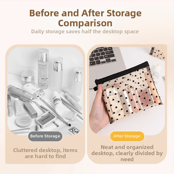 Мрежеста козметична чанта с отделение за червило и карти, унисекс мини компактна чанта за съхранение, пролет 2024