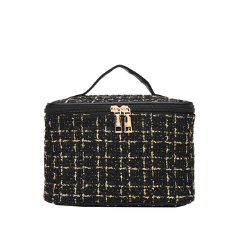 Козметична чанта Corduroy, модел с райета, подплата от полиестер, унисекс, ежедневна употреба Li Renren Makeup