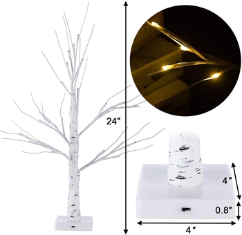 Λάμπα LED σε σχήμα δέντρου – επιτραπέζια χριστουγεννιάτικη διακόσμηση, 24 LED, IP43, 3000 lm, τροφοδοσία με μπαταρία