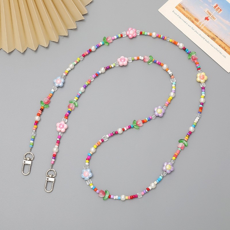 Lanyard pentru telefon cu lanț crossbody, pandantiv din mărgele în formă de stea cu cinci colțuri, șnur din nylon, cataramă din plastic, unisex