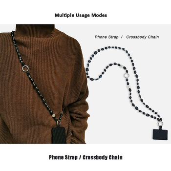 Λουράκι κινητού σε εθνοτικό στυλ με ακανόνιστες χάντρες, ακρυλικό υλικό, unisex, μεταλλική πόρπη, ξεχωριστή συσκευασία