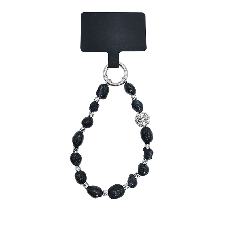 Λουράκι κινητού σε εθνοτικό στυλ με ακανόνιστες χάντρες, ακρυλικό υλικό, unisex, μεταλλική πόρπη, ξεχωριστή συσκευασία