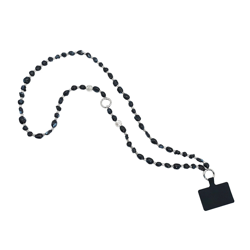 Λουράκι κινητού σε εθνοτικό στυλ με ακανόνιστες χάντρες, ακρυλικό υλικό, unisex, μεταλλική πόρπη, ξεχωριστή συσκευασία