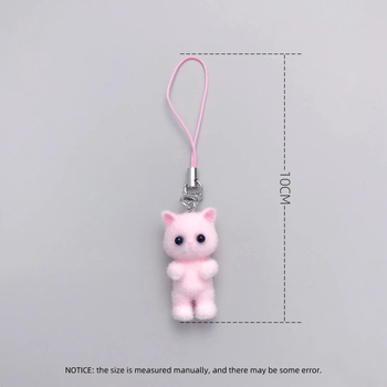 Котешки висулки за телефон в корейски стил, с флокинг материал, свеж и сладък стил, есенно издание 2024