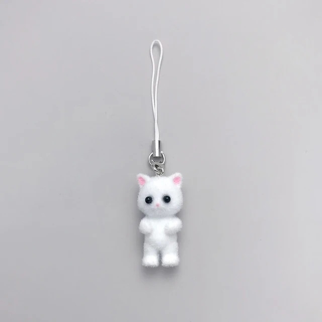Котешки висулки за телефон в корейски стил, с флокинг материал, свеж и сладък стил, есенно издание 2024