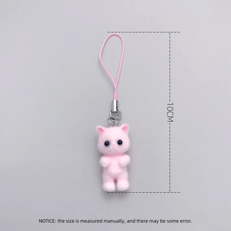 Котешки висулки за телефон в корейски стил, с флокинг материал, свеж и сладък стил, есенно издание 2024