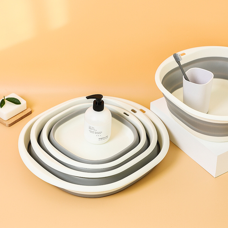 Αναδιπλούμενος τετράγωνος πλαστικός νιπτήρας, φορητός για ταξίδια, κατάλληλος για μπάνιο μωρού και πλύσιμο