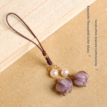 Ланярд за телефон с медальон в стил гора, колажна изработка, въже от високеластична памучна връв, метална катарама