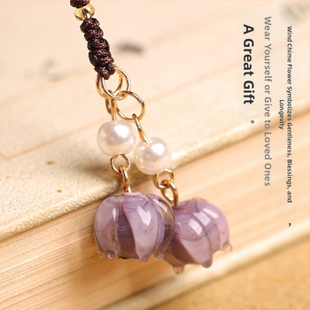 Ланярд за телефон с медальон в стил гора, колажна изработка, въже от високеластична памучна връв, метална катарама