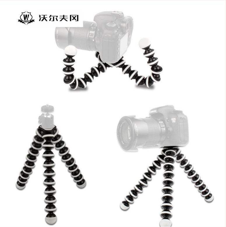 WOLFGANG Octopus τρίποδο με 3D κεφαλή, οκτώ τμήματα, βιομηχανικό πλαστικό, φορτίο έως 2 kg, για κάμερες και smartphones (Μεγάλο/Μεσαίο/Μικρό)