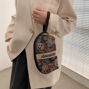 Чанта за грим с мило анимационно мече, капацитет 20–35 л, полиестер, цип, форма кутия, текстура оксфорд