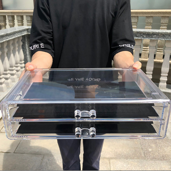 Διαφανές κουτί αποθήκευσης καλλυντικών με συρτάρι για γραφείο, PS πλαστικό; σετ 4 τεμαχίων; 2 κιλά